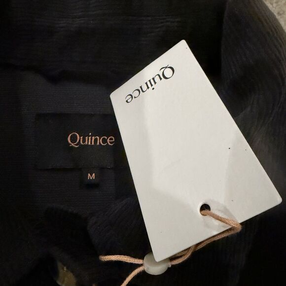 NWT Quince Organic Stretch Corduroy Shirt Jacket Women Medium Black Shacket - Picture 3 of 8